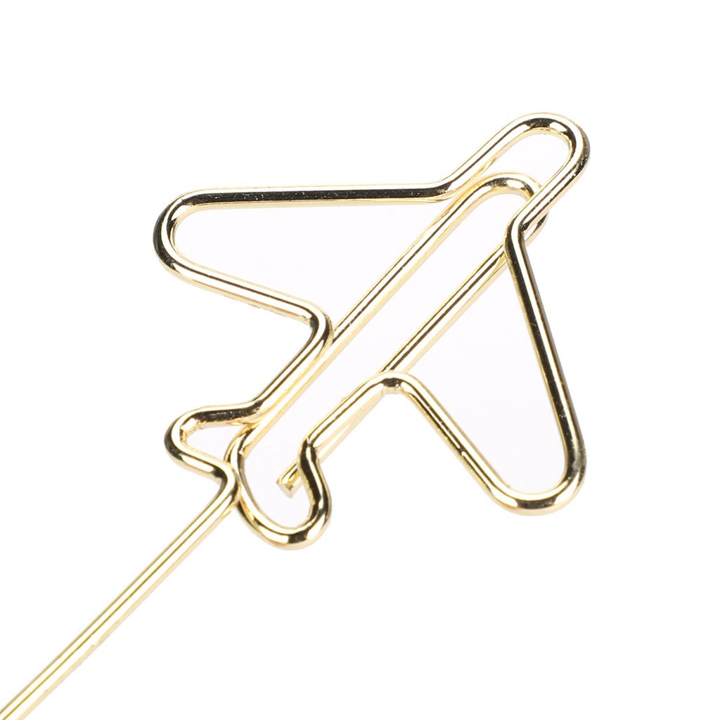 10 шт. настольный держатель для визиток с надписью «Зажим для сообщений» из металла и золота с подставкой для самолета