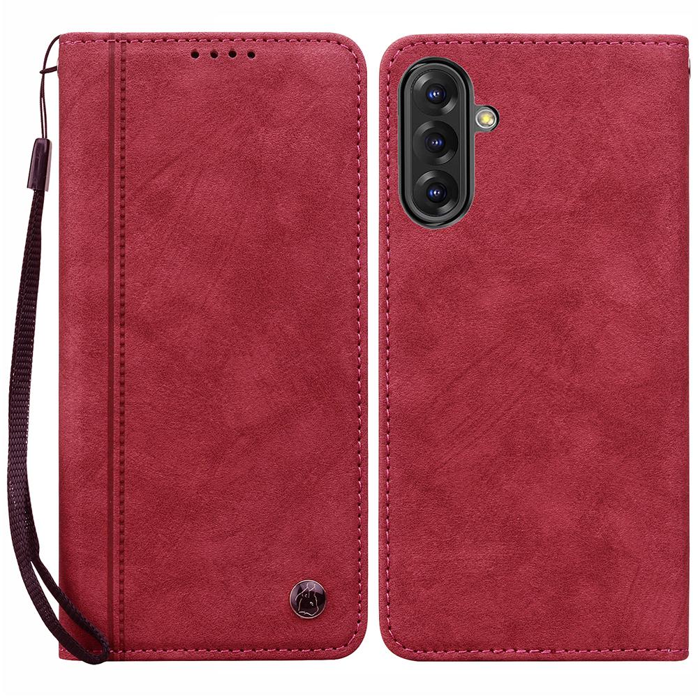 Чехол для Samsung Galaxy A36 5G/A56 5G с узором из линий, кошелек, кожаный чехол для телефона со шнурком