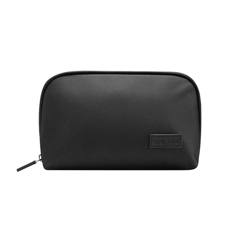 PU Leather Digital Storage Bag Cosmetic Case Large Capacity Waterproof Storage Bag For Mobile Phone Data Cable Solid Color