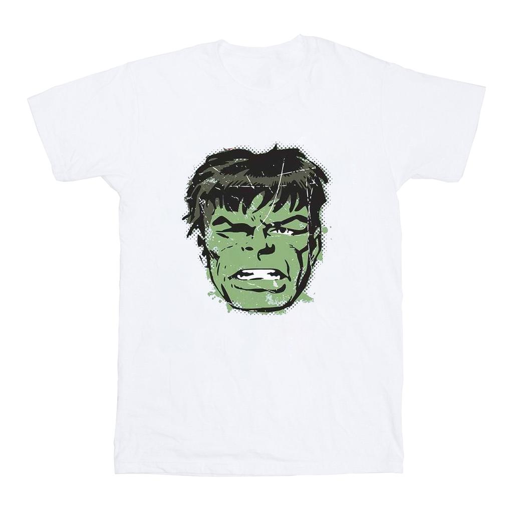 Marvel Mens Incredible Hulk Distressed Face T-Shirt