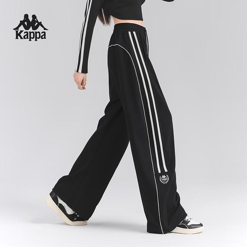 Kappa Женские полосатые свободные спортивные брюки прямого кроя