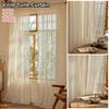 1 шт. Занавеска из тюля в стиле бохо с полым кружевом, драпировка на окно, шторы, прочные, бежевые, прозрачные
