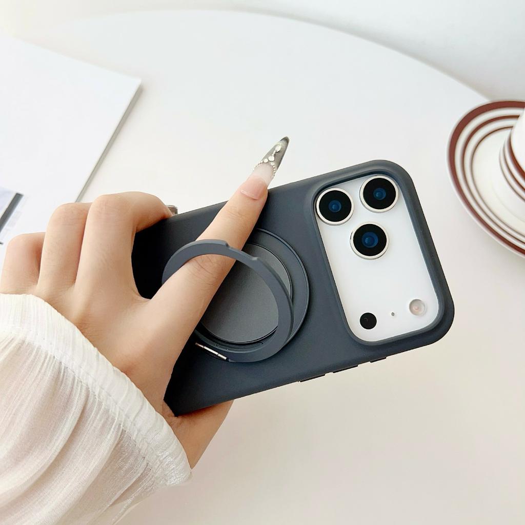 For iPhone 17 Pro Max Case Compatible with MagSafe Rotating Kickstand Silicone PC Phone Back Cover