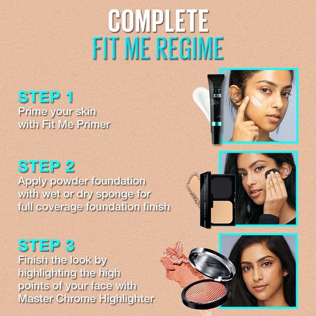 Maybelline New York Fit Me Ultimate Powder Foundation 110 Full Matte Coverage 9g With SPF44 Longlasting Oil Control Lightweight Finish