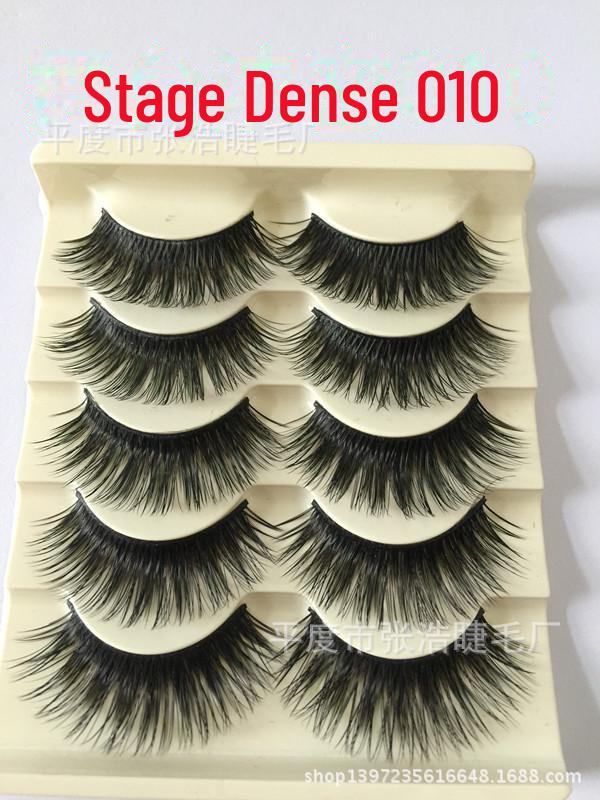 Smokey Makeup Cross Thick False Eyelashes - 5 Pairs, Black, Blue, Purple, Brown, Stage Series