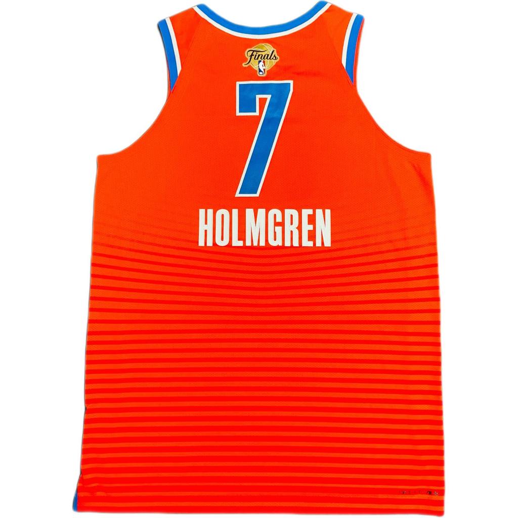 Nike Майка НБА Тандер Чет Холмгрен Версия Заявления Логотип Чемпиона АУ V-образный вырез Баскетболная майка Унисекс майка CV8863-893