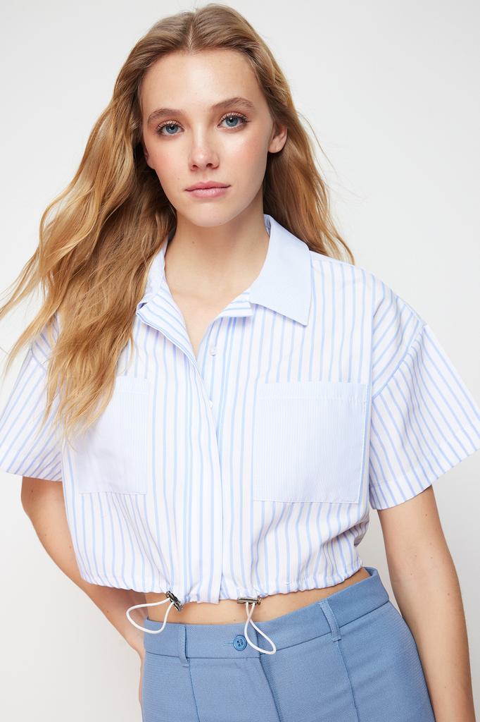 Women's Fashion Shirt Shirt Collar Sleeveless Red Pleated Fitted Waist-Fitting Woven Shirt