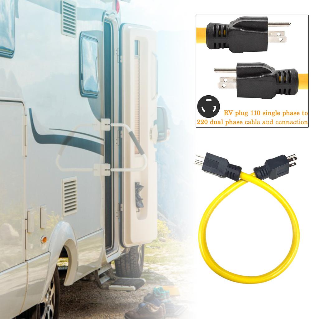 Кабель-адаптер генератора NEMA 5-15P на 5-15P для удлинителя переключателя, адаптер с 3-контактной вилкой 12AWG 125 В, вилка США