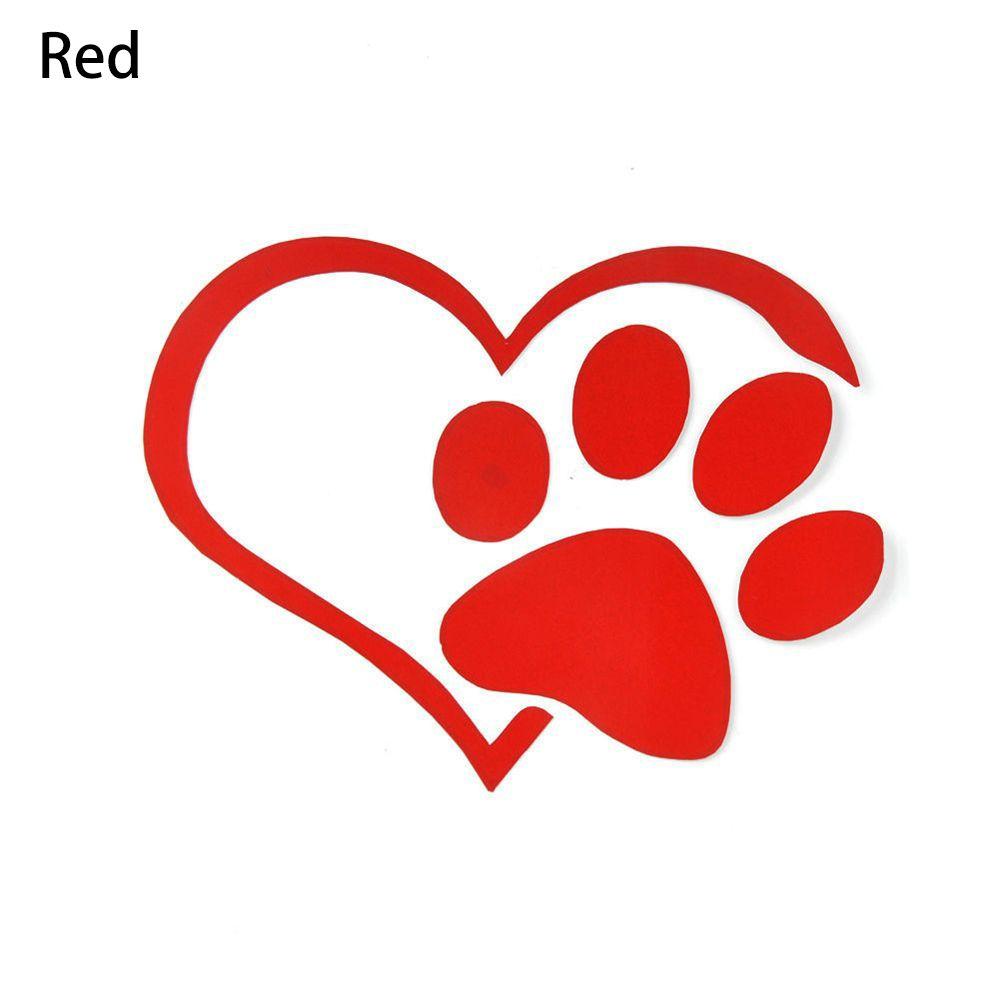 Fashion Lovely Dog Cat Pet Footprint Heart Paws Car Reflective Sticker Window Decal