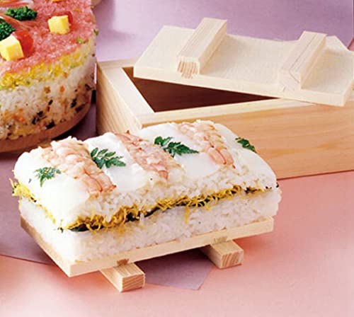 Прессованный суши-машина Hinoki, позволяющий аккуратно нарезать кусочки, не теряя их в диаметре 21 xx см, поставляется с удобной нарезкой