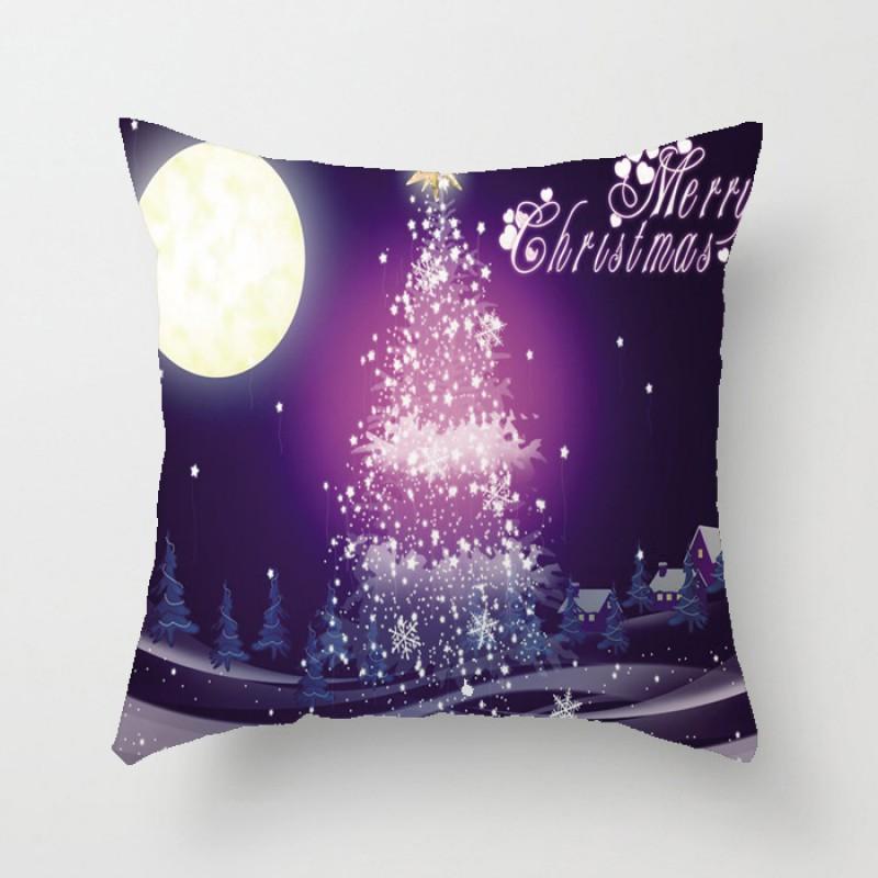 Creative Hand-Drawn Cartoon Christmas Pillow Cover Decorative Throw Cushion Case Living Room Car Holiday Home Decor