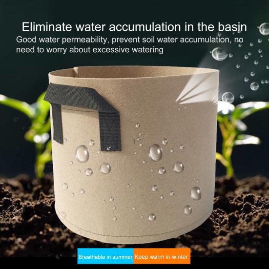 Plant Grow Bag Large Capacity Breathable with Handles Garden Vegetables Flower Planting Pouch Household Supply