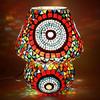 Mushroom Shaped Glass Table Lamp for Bedside Living & Home Decoration Turkish Lamp for Decoration (Multicolour, Bulb Not Included)