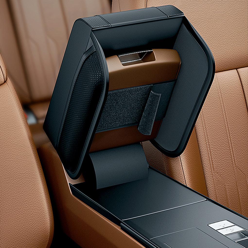 Car Armrest Box Height Pad Universal Leather Armrest Cushion with Pocket Storage Bag Memory Cotton Elbow Support Armrest Storage