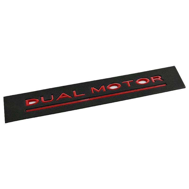 ALG1 DUAL MOTOR Underlined Letters Emblem for Tesla Model Y 3 X S Car Styling High Performance Trunk Badge Sticker Chrome Black Red