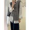 Весна и осень Наружная одежда внахлест Кардиган Камзол Темперамент Литературный стиль Нишевый дизайн Нерегулярный вязаный жилет Жилет для женщин