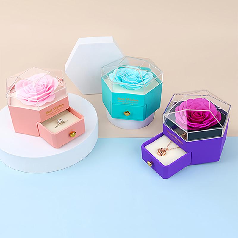 Valentine's Day Container Transparent Soap Flower Birthday Party Packaging Box Creative Gift Accessories