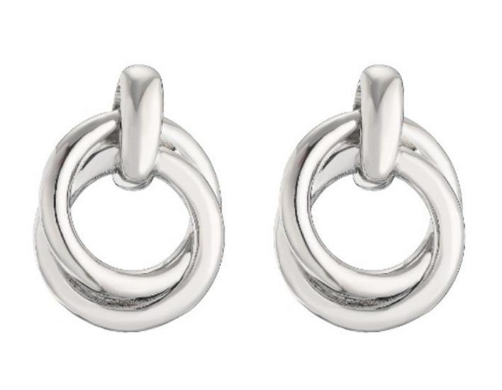 Геометрические серьги-кольца с ретро-завитком - Европейский и американский стиль