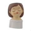 Cute Girl Flower Pot Holder Desktop Ornament Container Decorative Planter Resin Vase for