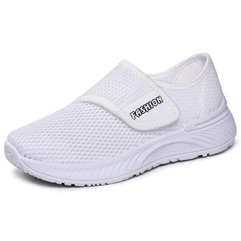 Женские легкие сетчатые кроссовки для ходьбы на весну с застежкой-липучкой без шнурков
