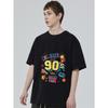 Футболка Back To The 90s Черная Ретро Графика в стиле 90-х с принтом игровой консоли, кассеты и бумбокса для повседневной носки, вечеринок и ностальгических мероприятий