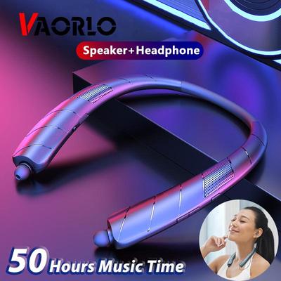 VAORLO Bluetooth-наушники большой емкости с шейным ремешком и телескопическим кабелем Bluetooth-динамик + гарнитура 2 в 1 сабвуфер HiFi