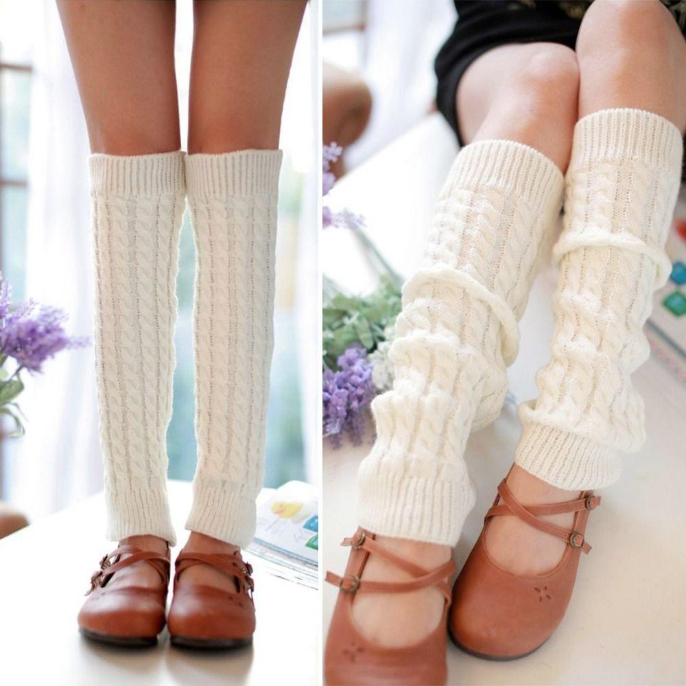 Sleeve Long Crochet Knitted Sock Womens Winter Warm Socks Knit Cable Warm Sock Warmers Leg Socks