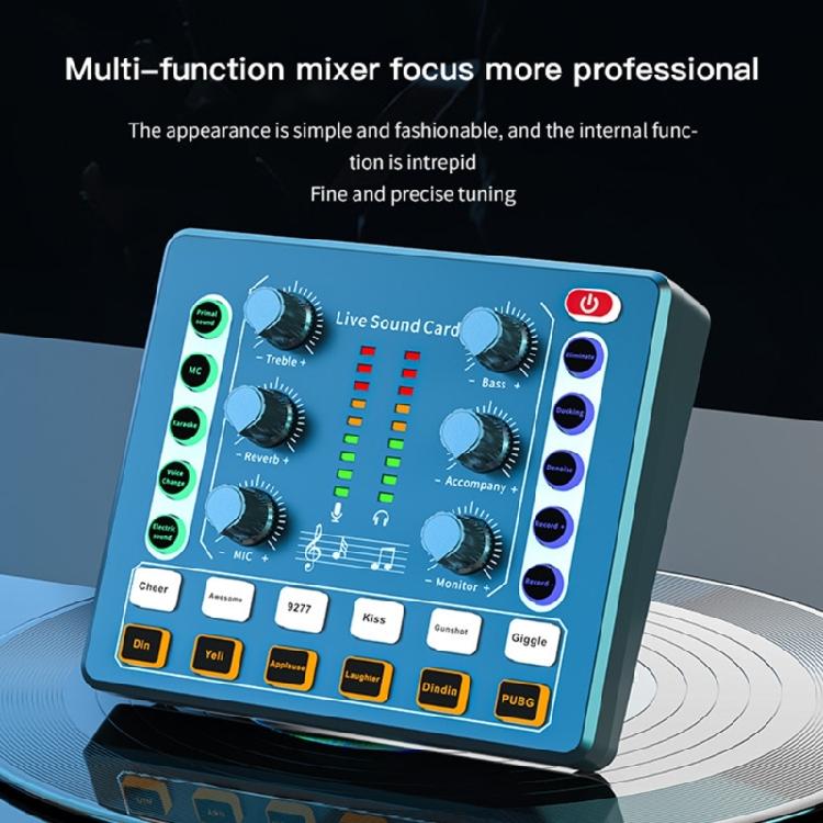 Podcast Microphone Sound Card Mixer Sound Board with Voice Changer Podcast Equipment Condenser Microphone for Phone/PC