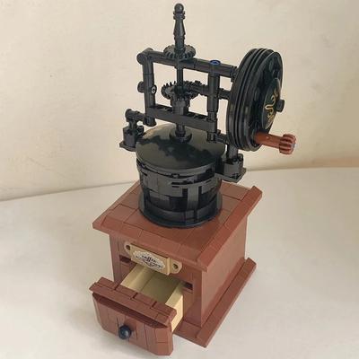 00984 Ретро Классическая ручная кофеварка для напитков, ящик для машины, сделай сам, мини-блоки, кирпичи, строительные игрушки для детей, без коробки