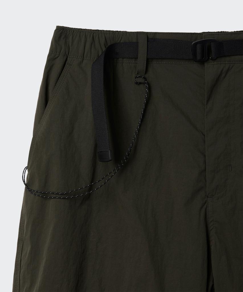 MUSINSA STANDARD [City Leisure] Fleece-Lined Wide Belted Parachute Pants [Olive Green]