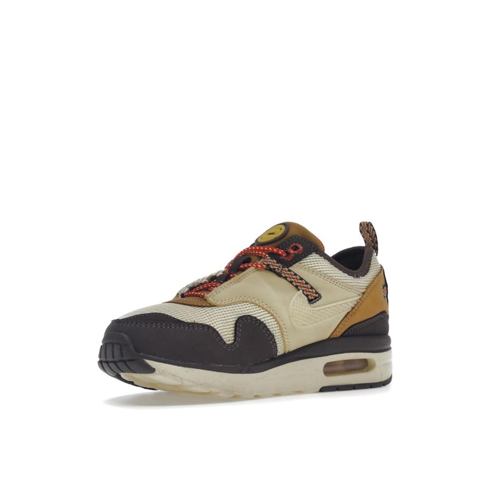 Кроссовки Travis Scott x Nike Air Max 1 PS Baroque Brown для детей Лимонно-желтый Пшеничный Чили-Красный DN4169-200