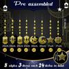 Zonon 24 Pcs Islamic Star Moon Lantern Ramadan Garland Eid Decoration Streamer Ramadan Mubarak Party Banner Backdrop Shining Hanging Wall Decorations