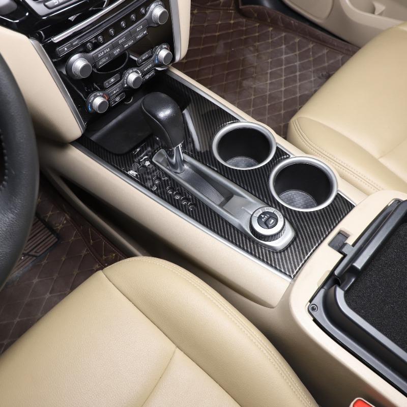 metyoucar For Nissan Pathfinder 13-18 ABS Carbon Fiber Car Central Control Gear Panel Frame Cover Trim Interior Car Accessories