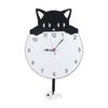 Бесшумные настенные часы с маятником из акрила, дизайн с забавными кошками и рыбами, арабские цифры, для декора гостиной, спальни