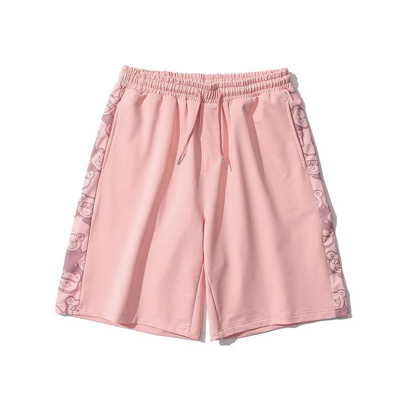 Спортивные шорты с медведем, мужские летние свободные брюки в стиле Харадзюку с пятью очками, студенческие штаны для пар, трендовый брендовый дизайн, смысл ниши