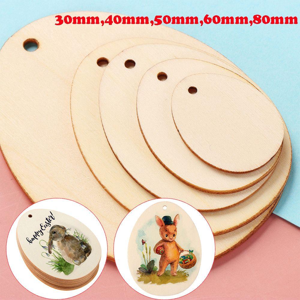 Handcraft Hanging Ornaments Wooden Drawing Easter Eggs Easter Decorations Wood Chips Wood Slice