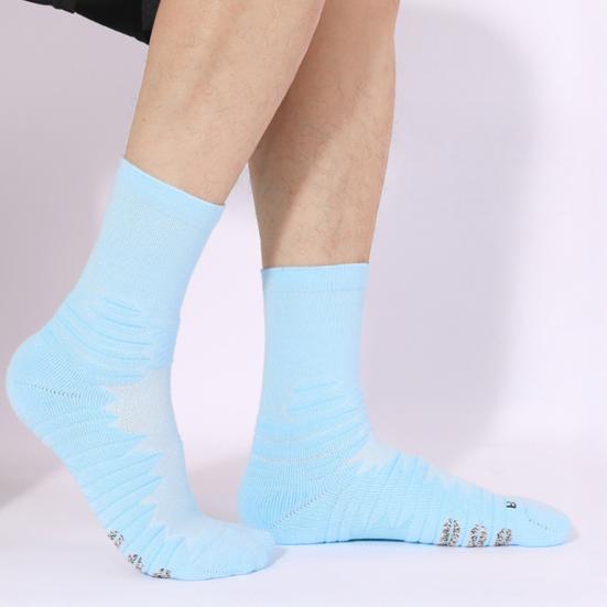 Athletic Crew Socks Stretchy Cushioned Sports Socks Breathable Compression Socks with Non-Slip Soles for Running Basketball Workouts