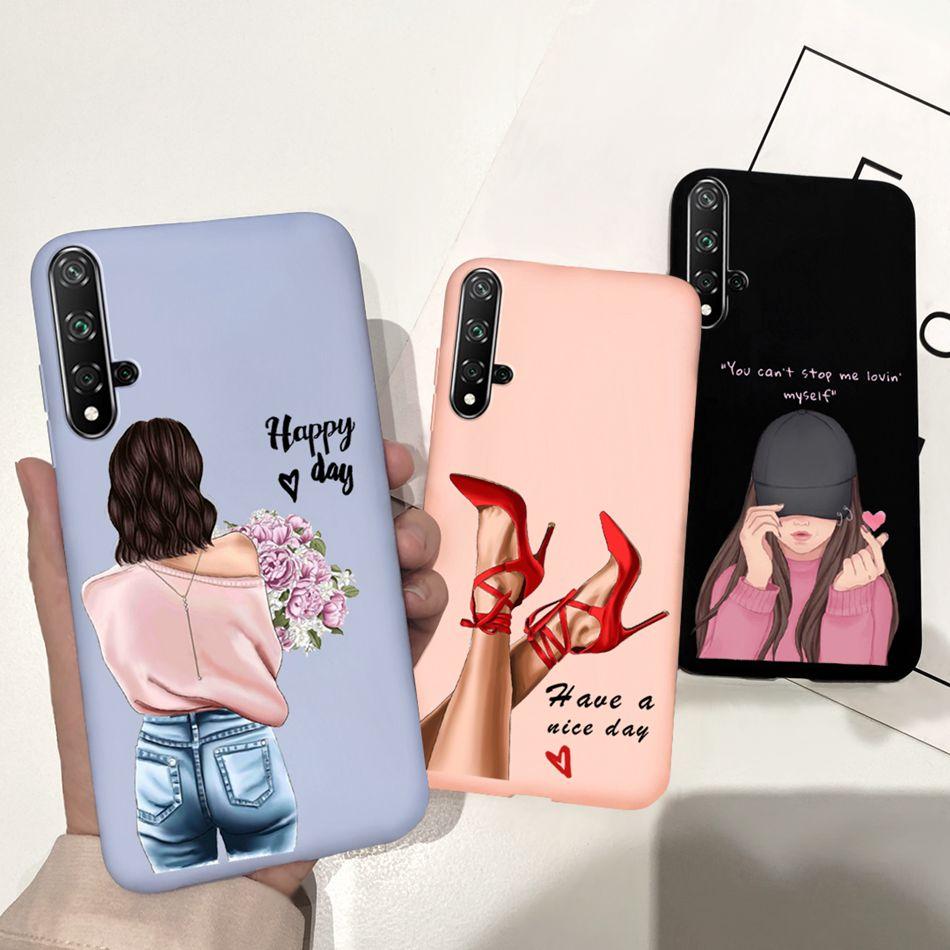 Чехол для Huawei Nova 5T Красивая Девушка Цветок Чехол для Телефона Для Huawei Nova5T YAL-L21 Мягкий Силикон Ударопрочная Задняя Крышка Бампер
