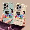 Skin-feel Phone Case for iPhone 11 13 16 Pro Max iPhone XR XS Max 14 15 Pro Max 12 13 Pro Max 16 Plus 13 Pro 14 Pro Cartoon Painted Macaron Colors