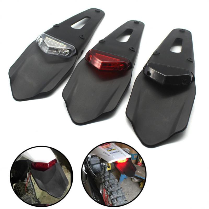 Кронштейн для номерного знака на заднее крыло мотоцикла с 12 В светодиодным задним фонарем, стоп-сигналом, универсальным для внедорожного эндуро-байка