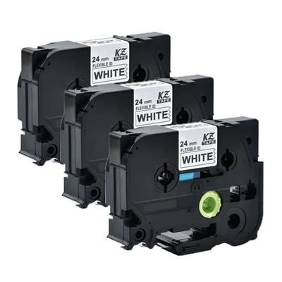 3 упаковки, 24 мм, гибкая лента для этикеток TZe-FX251, черно-белая лента для этикеток, совместимая с лентами для этикеток принтера Brother P-touch FX151