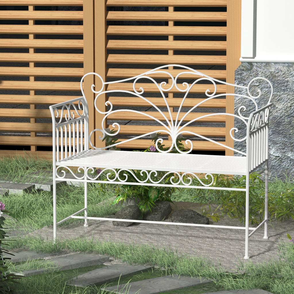 Heavy-Duty Garden Bench-White