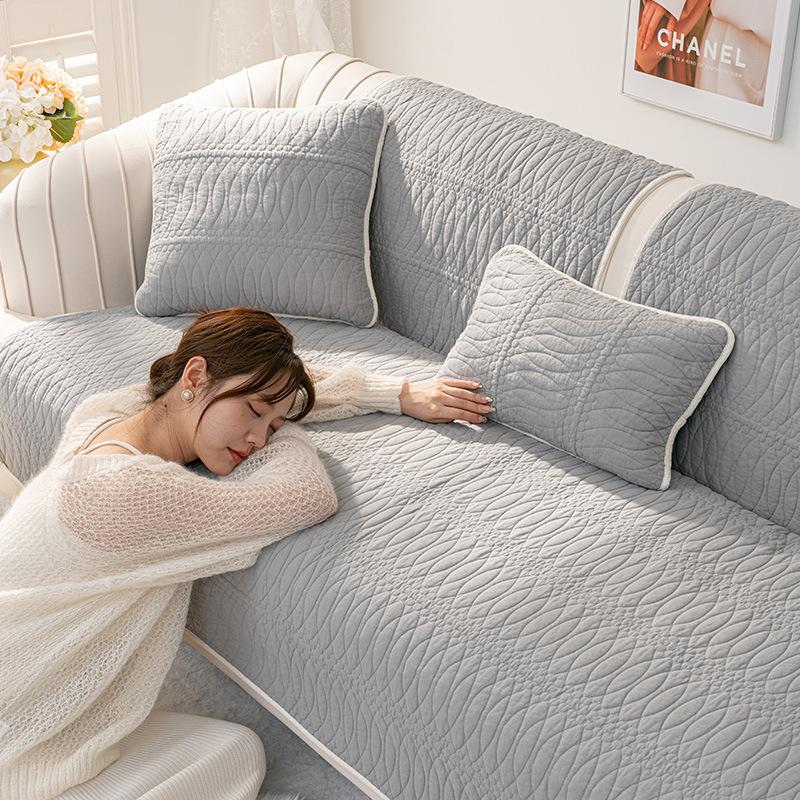 Cotton Sofa Cushion Universal In All Seasons New Non-Slip Fabric Simple Modern High-End Living Room Backrest Towel Cover Cloth