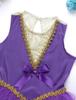 Girls Halloween Showman Costume Sleeveless Sequin Bowknot Glitters Mesh Leotard Dress Cape Arm Sleeves Set
