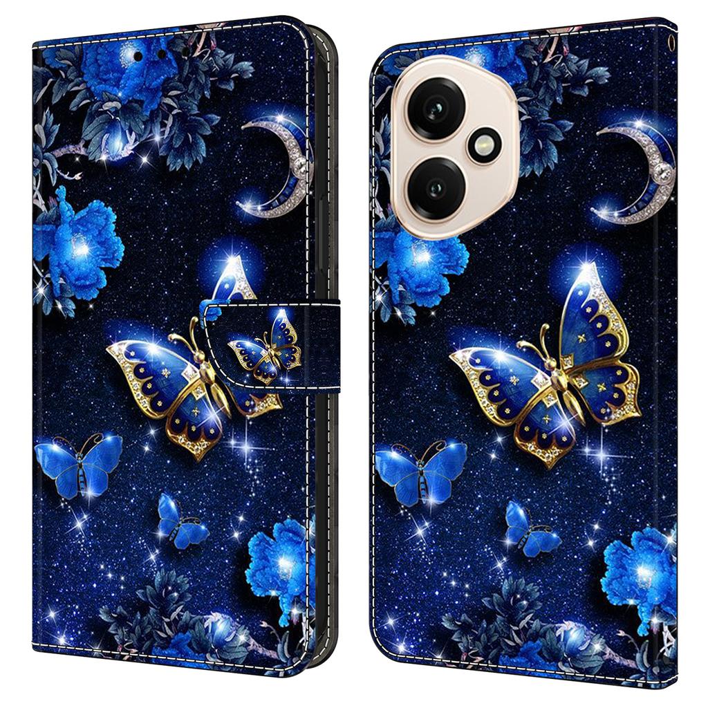 Для Honor 400 5G (Глобальный) Кожаный чехол с принтом, кошелек-подставка, откидная крышка для телефона