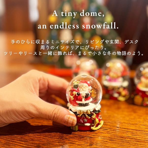 Christmas Snow Globe Snowman Christmas Home Mini Delivery 100 Yen Figurine, Snow, Ornament, Decor, Gift, Size, 6.5cm, XMS001-A,