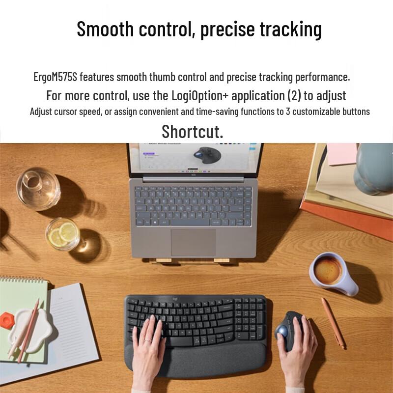 Logitech ERGO M575 S Ergonomic Wireless Trackball Mouse