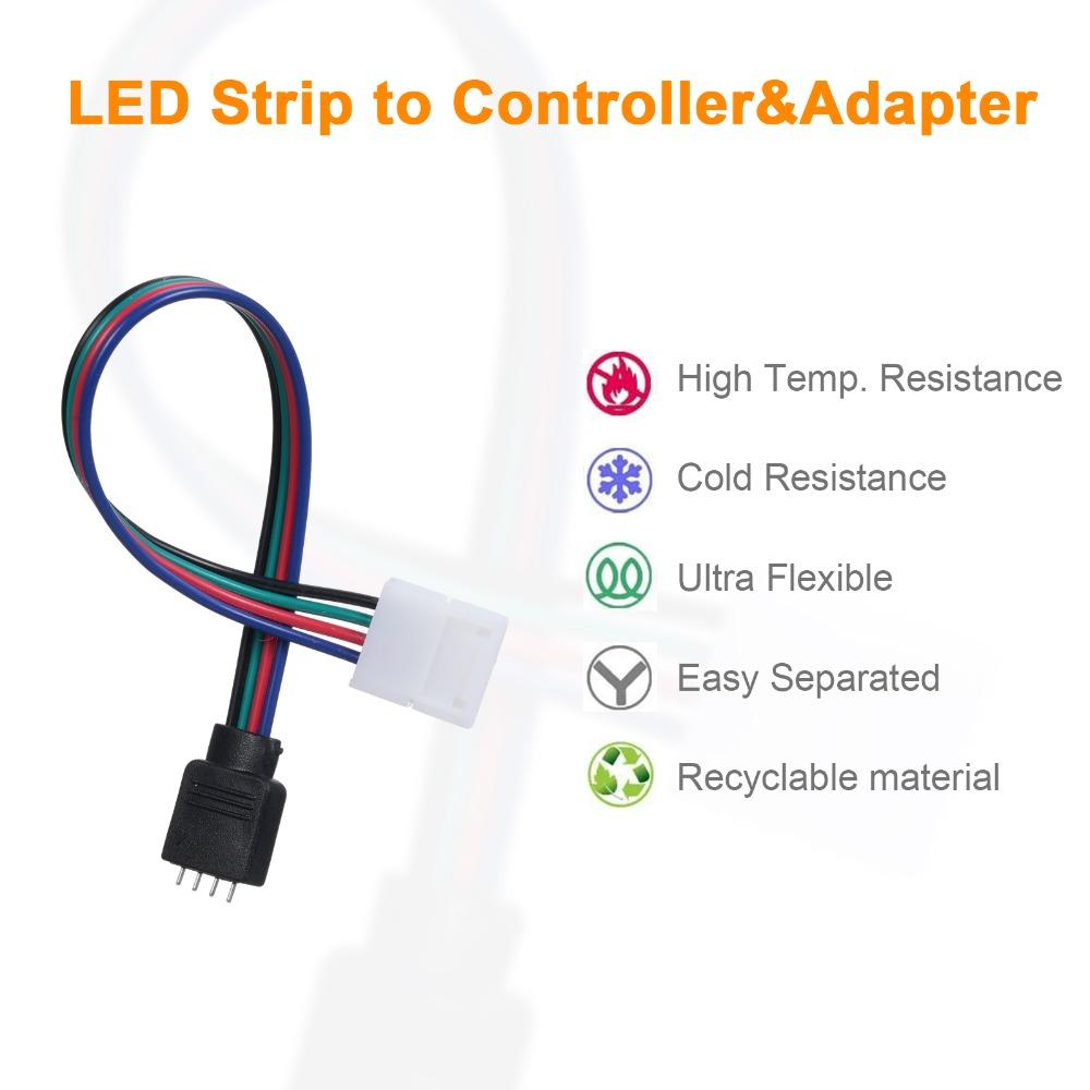 Светодиодная лента LED-коннектор Т-образной и Г-образной формы, 4-контактный, быстрый разветвитель, угловой коннектор для DIY-проектов освещения