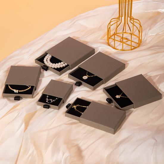 3Pcs Cardboard Jewelry Boxes Drawer Type Lightweight Portable Jewelry Organizer Box for Bracelets Earrings Necklaces