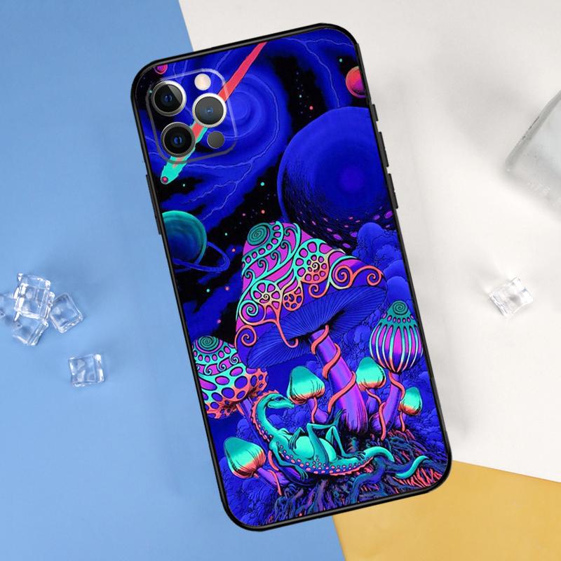 Психоделический чехол с изображением грибов для iPhone 16 Pro Max 13 12 Mini 11 14 15 Pro Max XR 16 15 Plus 16e.
